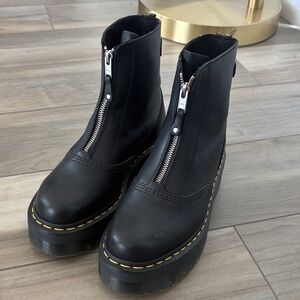 Dr. Martens Black Leather Zip-Up Boots
